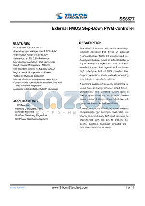 SS6577CGOTR datasheet - External NMOS Step-Down PWM Controller