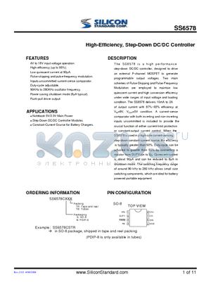 SS6578CNTR datasheet - HIGH EFFICIENCY STEP DOWN DC/DC CONTROLLER