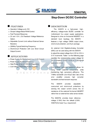 SS6579CSTR datasheet - Step-Down DC/DC Controller