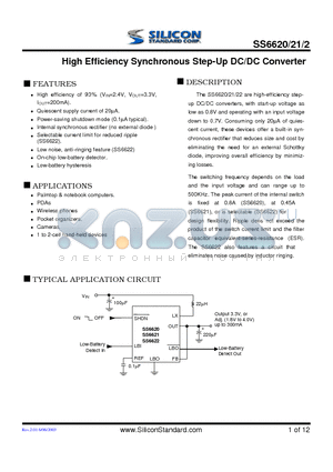 SS6621COTR datasheet - High Efficiency Synchronous Step-Up DC/DC Converter