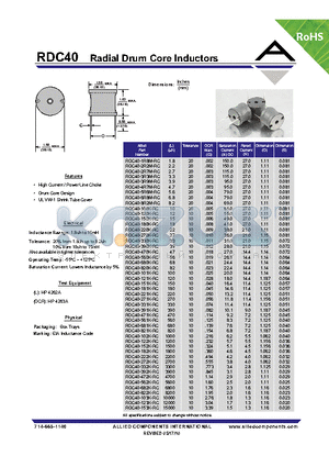 RDC40-680K-RC datasheet - Radial Drum Core Inductors