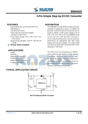 SS6642-27GUTR datasheet - 3-Pin Simple Step-Up DC/DC Converter