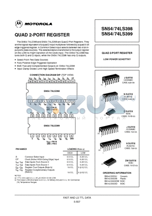 SN54LS398J datasheet - QUAD 2-PORT REGISTER