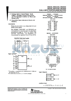 SN54LS40W datasheet - DUAL 4-INPUT POSITIVE-NAND BUFFERS