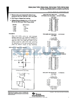 SN54LS468 datasheet - OCTAL BUFFERS WITH 3-STATE OUTPUTS