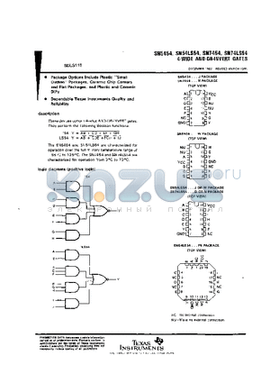 SN54LS54J datasheet - 5-WIDE AND-OR-INVERT GATES