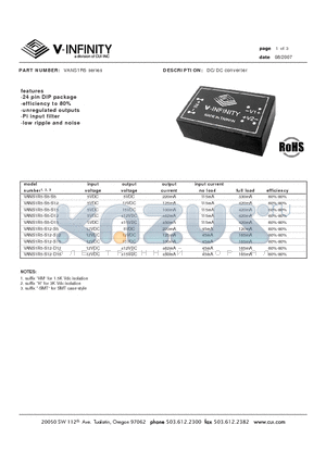 VANS1R5-S12-S5 datasheet - DC/DC converter