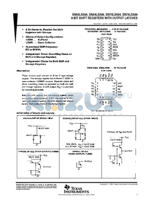 SN54LS599FK datasheet - 8-BIT SHIFT REGISTERS WITH OUTPUT LATCHES
