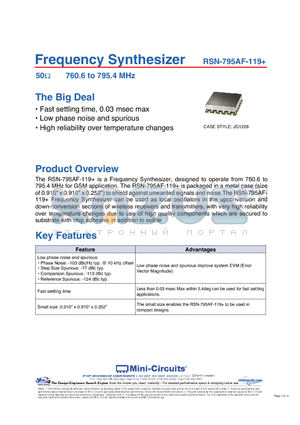 RSN-795AF-119 datasheet - Frequency Synthesizer