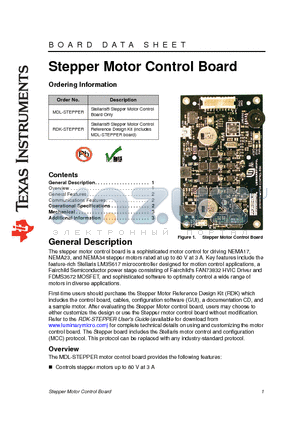 RDK-STEPPER datasheet - Stepper Motor Control Board