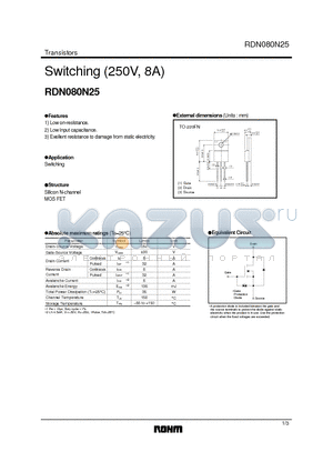RDN080N25 datasheet - Switching (250V, 8A)