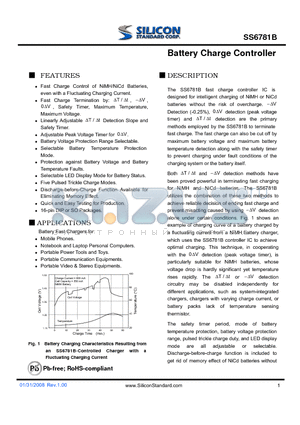 SS6781BCSTB datasheet - Battery Charge Controller