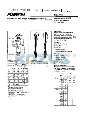 T6001413 datasheet - Phase Control SCR (125-175 Amperes Avg 100-1600 Volts)