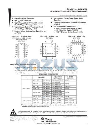 SN54LV32A datasheet - QUADRUPLE 2-INPUT POSITIVE-OR GATES