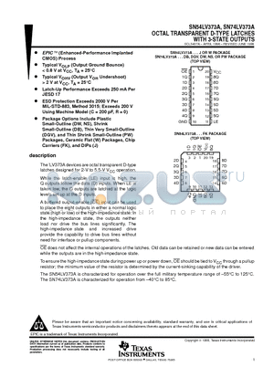 SN54LV373AJ datasheet - OCTAL TRANSPARENT D-TYPE LATCHES WITH 3-STATE OUTPUTS