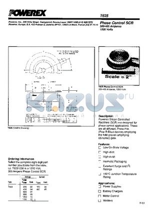 T6250430 datasheet - Phase Control SCR (300-400 Amperes 1200 Volts)
