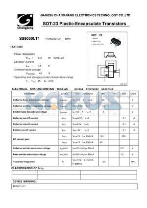 SS8050LT1-SOT-23 datasheet - TRANSISTOR NPN 