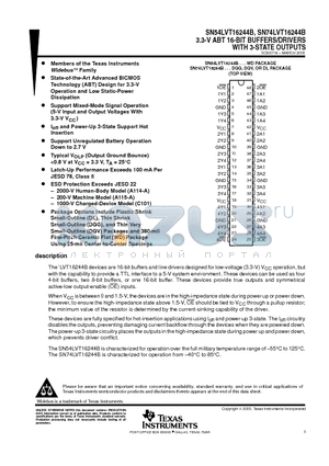 SN54LVT16244BWD datasheet - 3.3-V ABT 16-BIT BUFFERS/DRIVERS WITH 3-STATE OUTPUTS