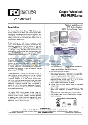 RSSP-241575W-FR datasheet - Cooper-Wheelock