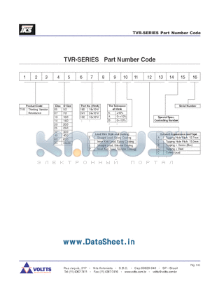 TVR32221KG datasheet - ZINC OXIDE VARISTOR 50 SERIES