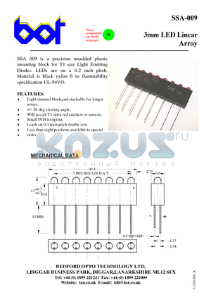 SSA-009 datasheet - 3mm LED Linear Array