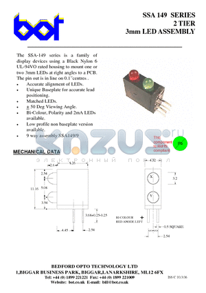 SSA149 datasheet - 2 TIER 3mm LED ASSEMBLY