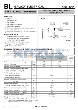 TVR4N datasheet - FAST RECOVERY RECTIFIER