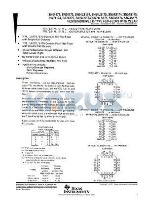 SN54S174 datasheet - HEX/QUADRUPLE D-TYPE FLIP-FLOPS WITH CLEAR