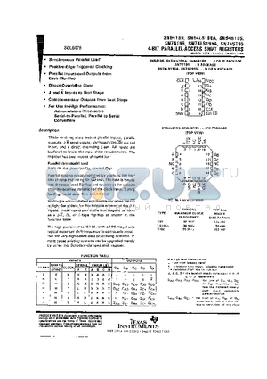 SN54S195FK datasheet - 4-BIT PARALLEL-ACCESS SHIFT REGISTERS