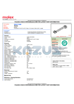 SD-92317-001 datasheet - Picoflex PF-50 IDT-to-IDT Z-Style, 16 Circuits, 0.80m (2.62 ) Length