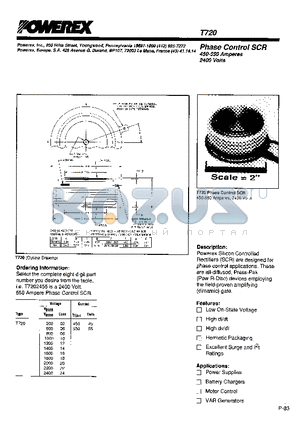 T7202445 datasheet - Phase Control SCR (450-550 Amperes 2400 Volts)