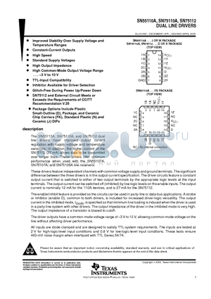 SN55110AFK datasheet - DUAL LINE DRIVERS