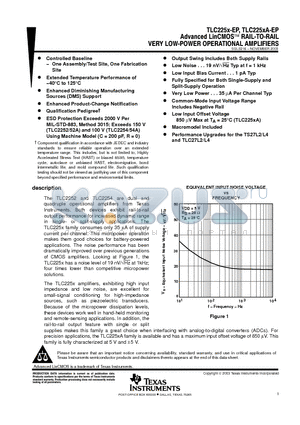 TLC2254QDREP datasheet - VERY LOW-POWER OPERATIONAL AMPLIFIERS