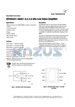 TW17-D920 datasheet - 0.4-3.0 GHz Low Noise Amplifier