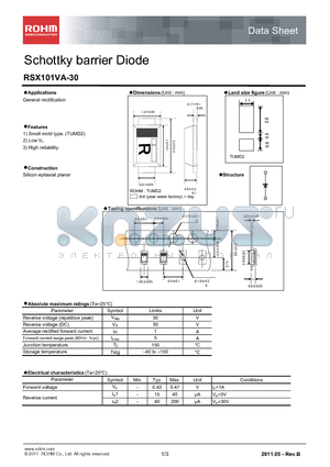 RSX101VA-30_11 datasheet - Schottky barrier Diode