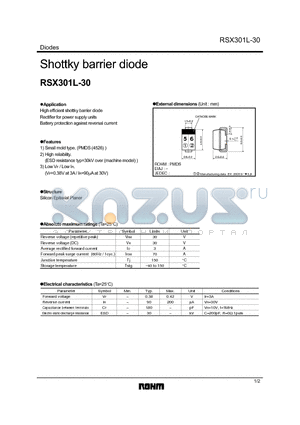 RSX301L-30 datasheet - Shottky barrier diode