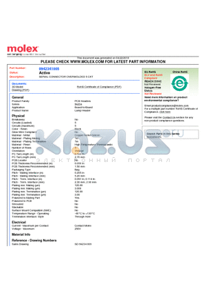 SD-94234-009 datasheet - SERIAL CONNECTOR OVERMOLDED 5 CKT