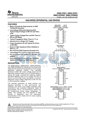 SN55LVDS31 datasheet - HIGH-SPEED DIFFERENTIAL LINE DRIVERS