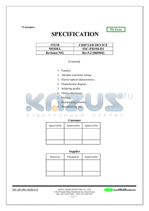 SSC-FR104-II1 datasheet - CHIP LED DEVICE