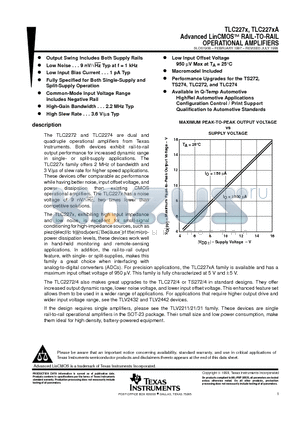 TLC2272ACD datasheet - Advanced LinCMOSE RAIL-TO-RAIL OPERATIONAL AMPLIFIERS