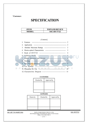 SSC-HYT611 datasheet - TOP LED DEVICE