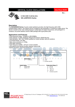 SD-A2D5HBG-FREQ datasheet - LVDS UHF CLOCK (XO)