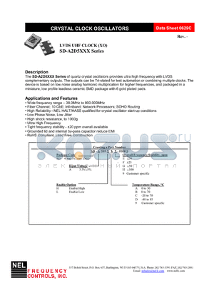 SD-A2D5L99-FREQ datasheet - LVDS UHF CLOCK (XO)