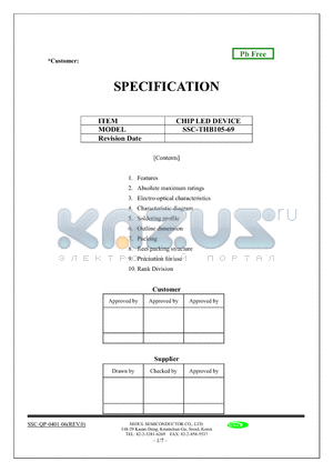 SSC-THB105-69 datasheet - CHIP LED DEVICE