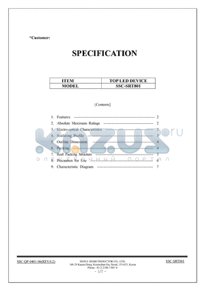 SSC-SRT801 datasheet - TOP LED DEVICE