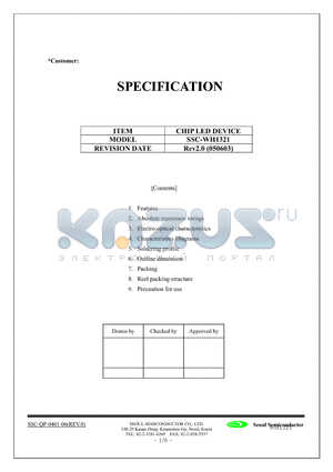 SSC-WH1321 datasheet - CHIP LED DEVICE