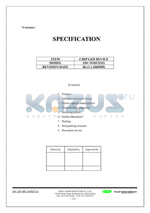 SSC-WH1321G datasheet - CHIP LED DEVICE