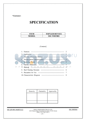 SSC-WRT801 datasheet - TOP LED DEVICE