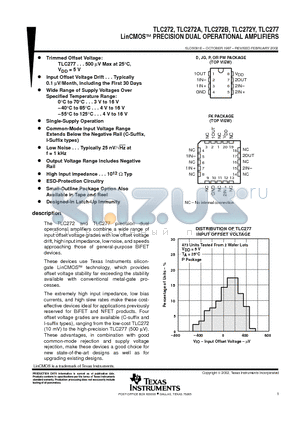 TLC272_02 datasheet - LinCMOS PRECISION DUAL OPERATIONAL AMPLIFIERS