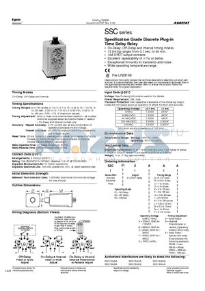 SSC032BAA datasheet - Specification Grade Discrete Plug-in